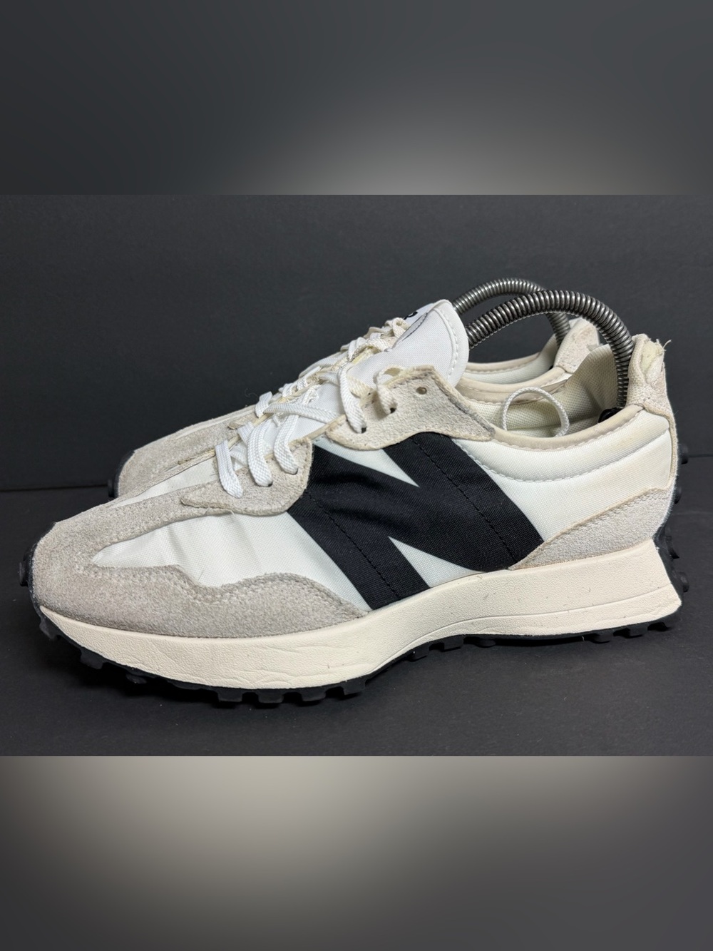 New Balance 327 Sea Salt Black Womens Sneakers WS327FE Size 8.5 Men 7 Low Top